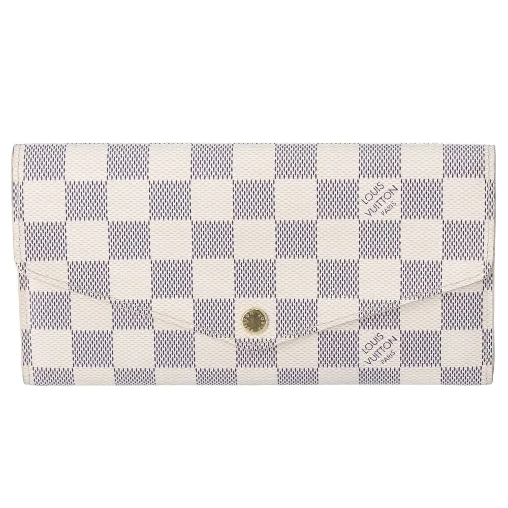 Louis Vuitton Sarah Long Wallet N63208 Azur Damier Canvas